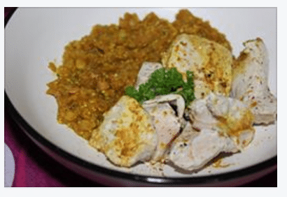 blanc de dinde lentilles corail quinoa au curry thermomix